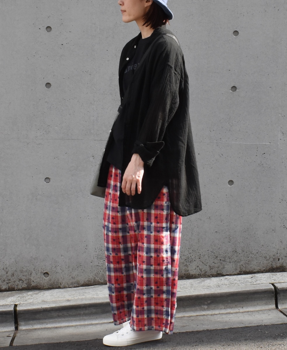 INAM1901GD (シャツ) SINGLE GAUZE OVERDYED UTILITY REGULAR COLLAR SHIRTS