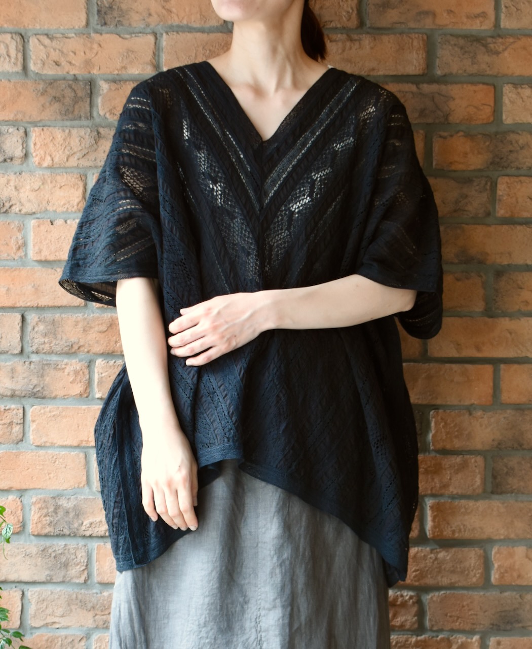 NSL23052 (ポンチョ) VOILE LACE ALL LACE PONCHO