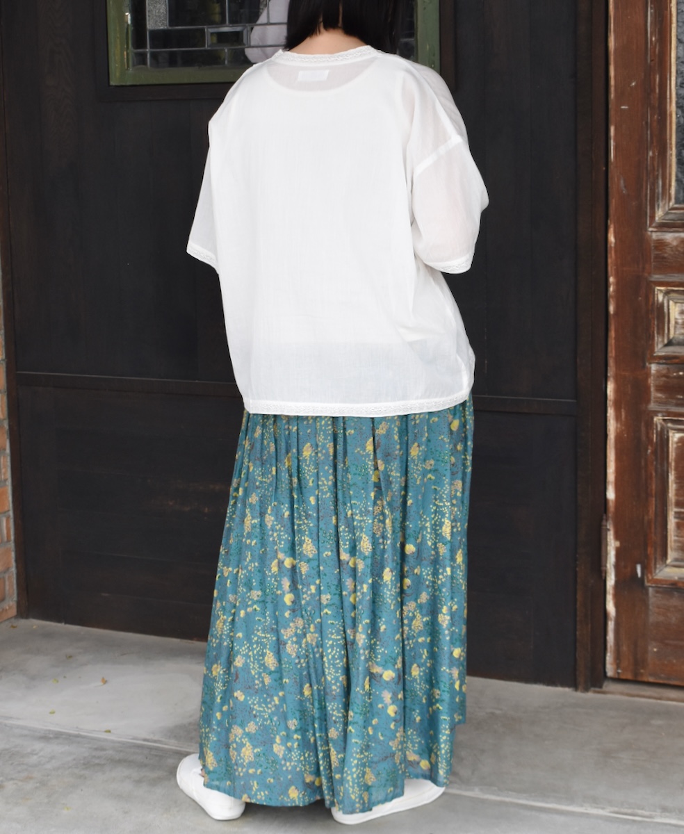 NSL24032 (ブラウス) VOILE LACE V-NECK LACE S/SL PULLOVER
