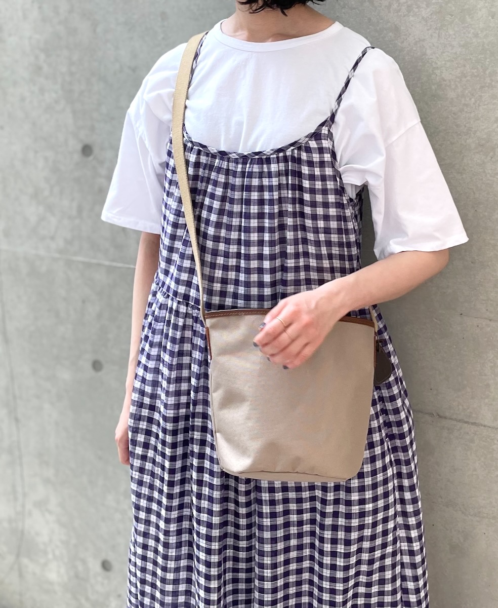 NSL24025 (ワンピース) COTTON FANCY GINGHAM CHECK 2WAY CAMISOLE DRESS