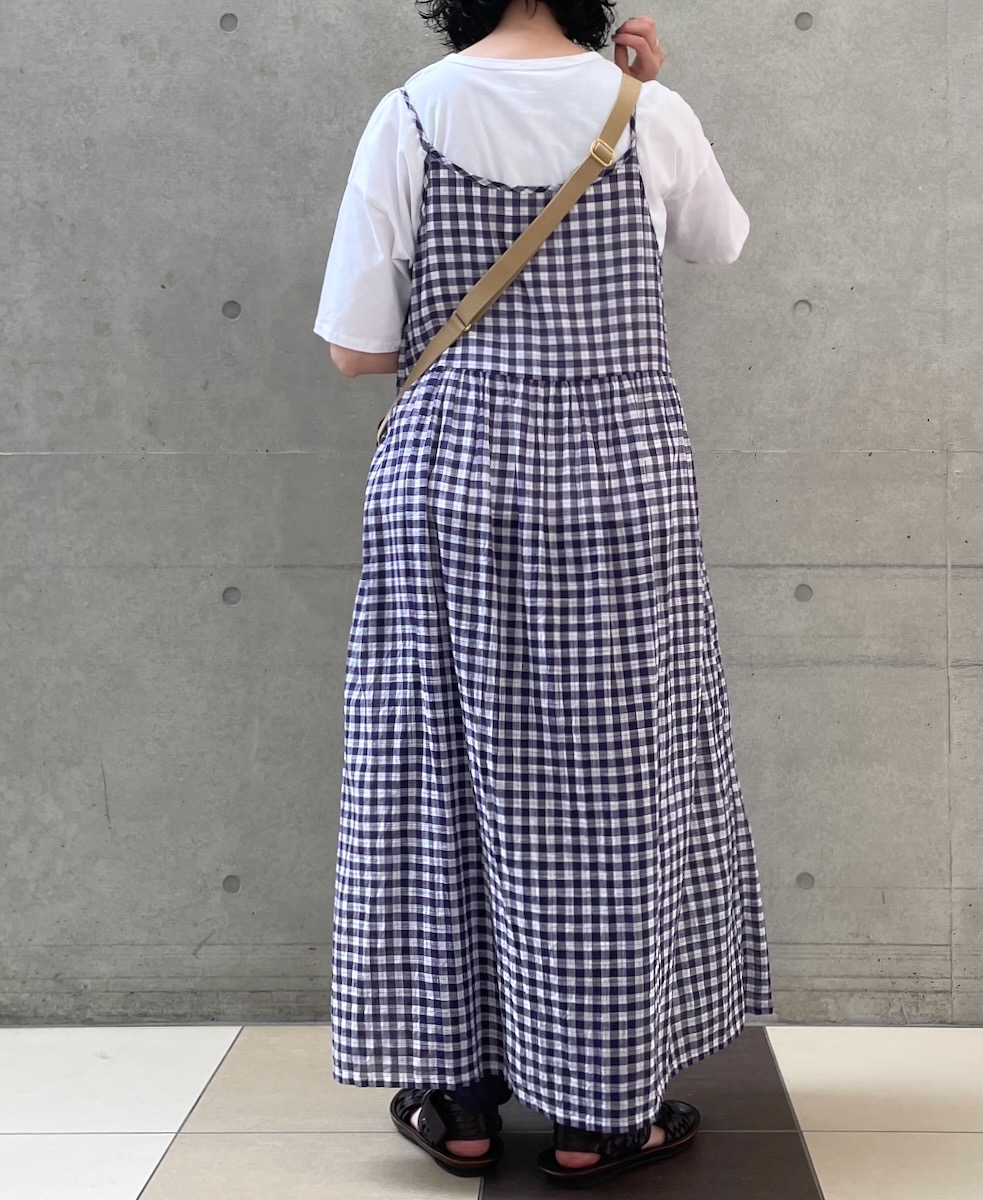 NSL24025 (ワンピース) COTTON FANCY GINGHAM CHECK 2WAY CAMISOLE DRESS