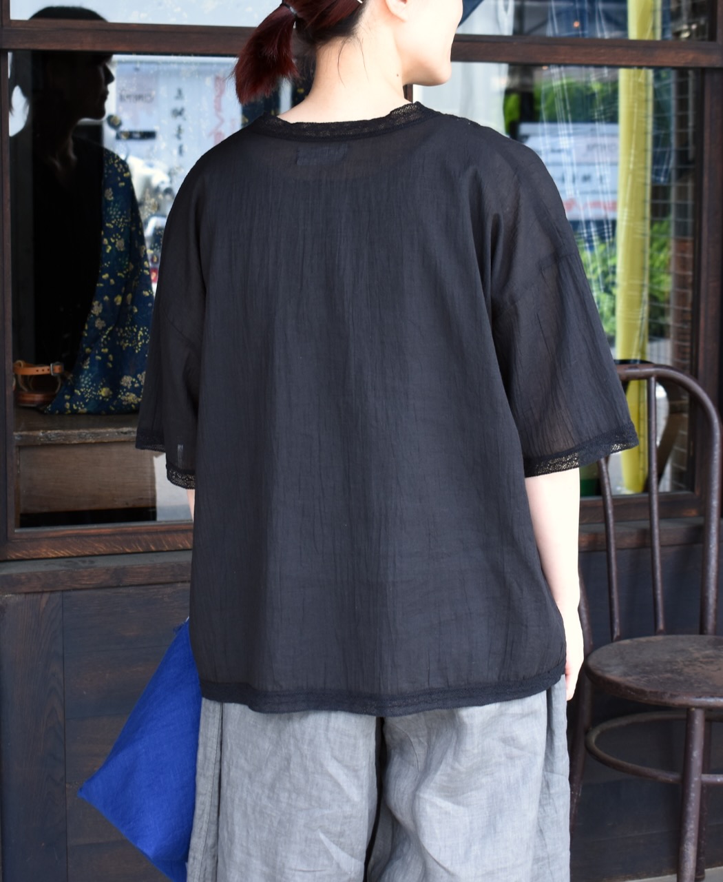 NSL24032 (ブラウス) VOILE LACE V-NECK LACE S/SL PULLOVER