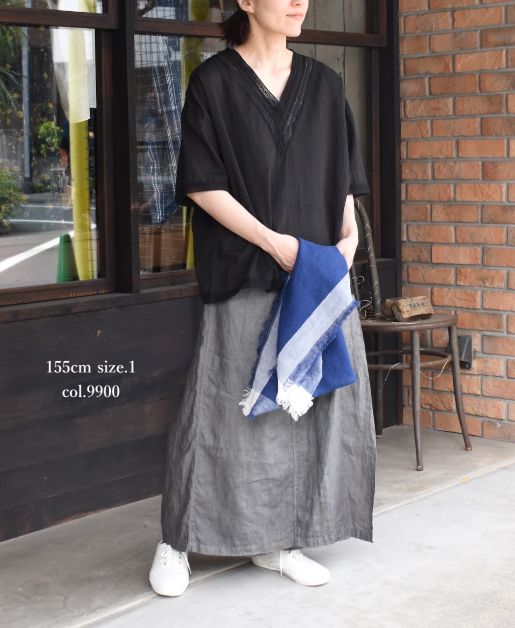 NSL24032 (ブラウス) VOILE LACE V-NECK LACE S/SL PULLOVER