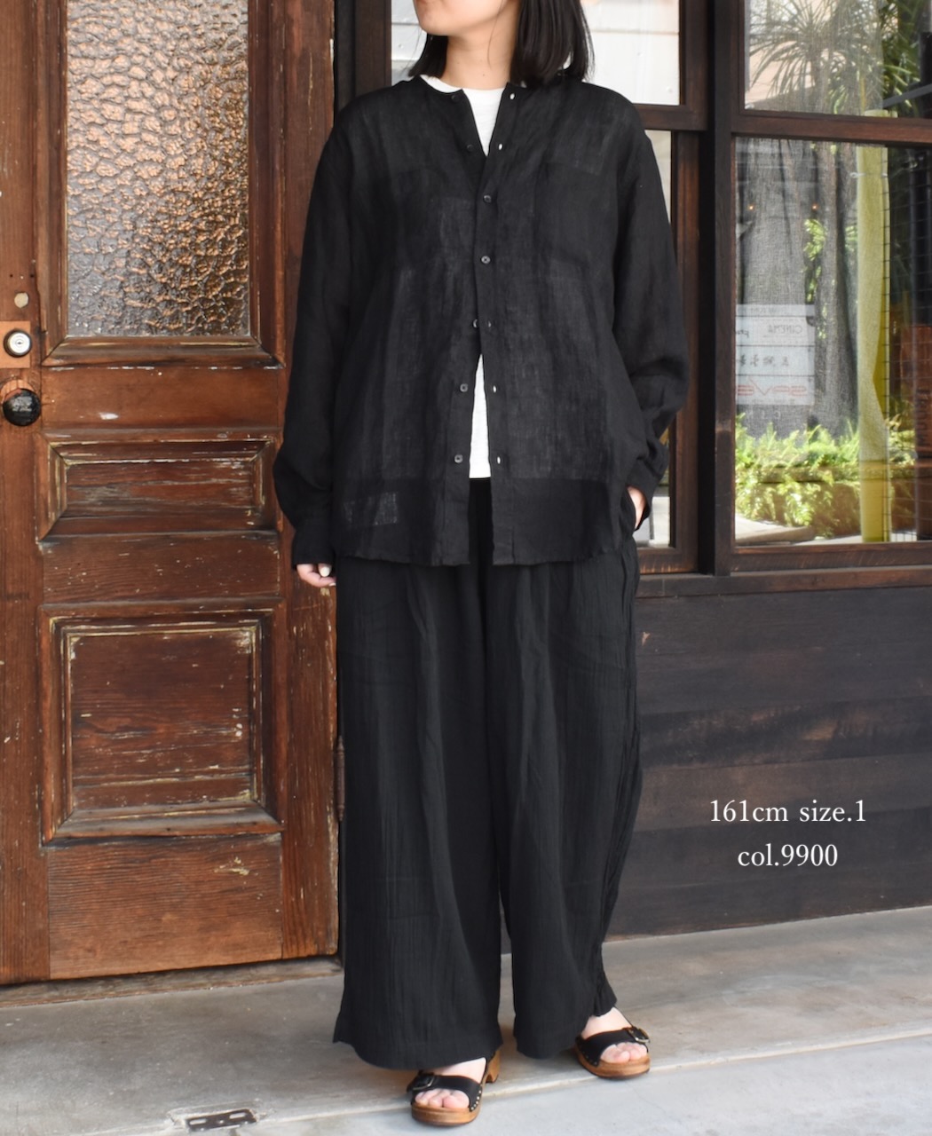 INAM2251GD (パンツ) SINGLE GAUZE OVERDYED GATHERED EASY PANTS