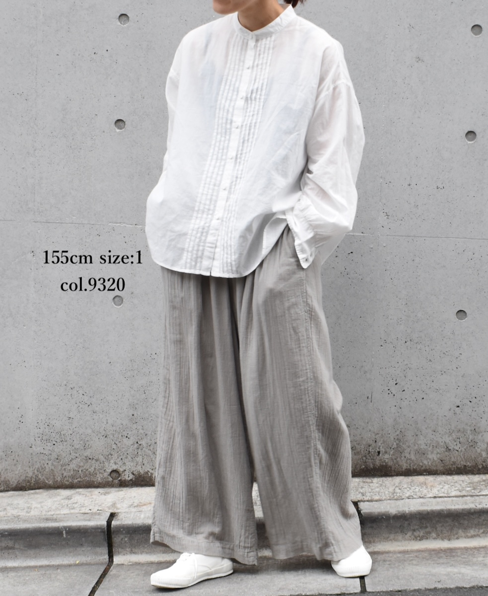 INAM2251GD (パンツ) SINGLE GAUZE OVERDYED GATHERED EASY PANTS