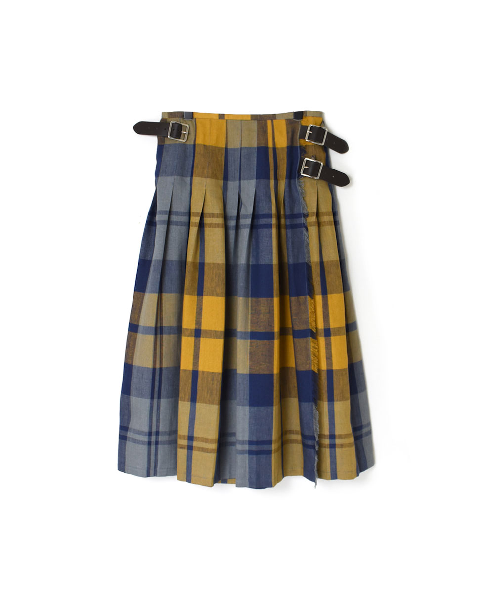 NOD0901 (スカート) IRISH LINEN LOW WAIST PLEATS WRAP SKIRT