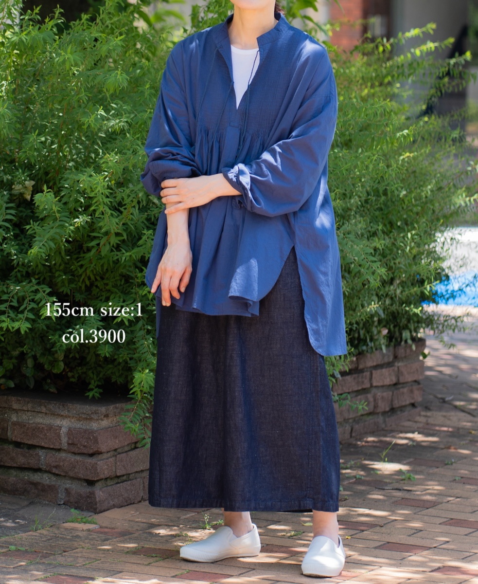 GNMDS2062CL (パンツ) 5.1oz WASHED COTTON / LINEN DENIM WIDE EASY PANTS