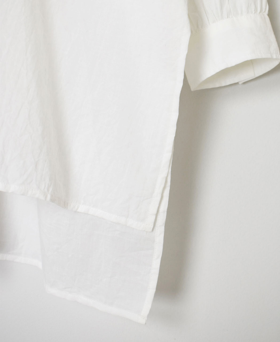NSL24562(シャツ) 60s CAMBRIC PLAIN WITH LACE COLLAR GATHERD TUNIC SHIRT