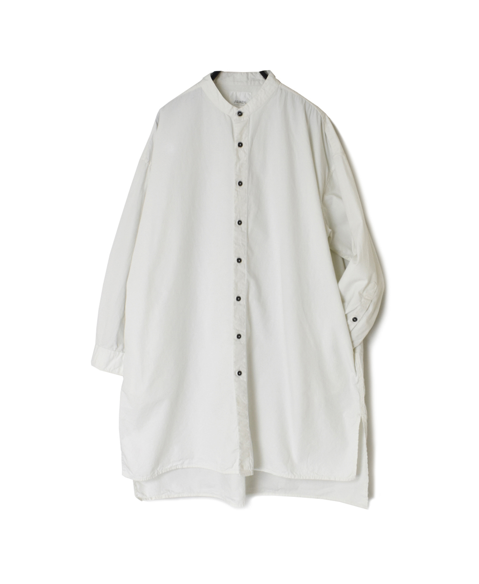 INAM2472PD(シャツ) 40s POPLIN OVER DYED UTILITY BANDED COLLAR LONG SHIRT