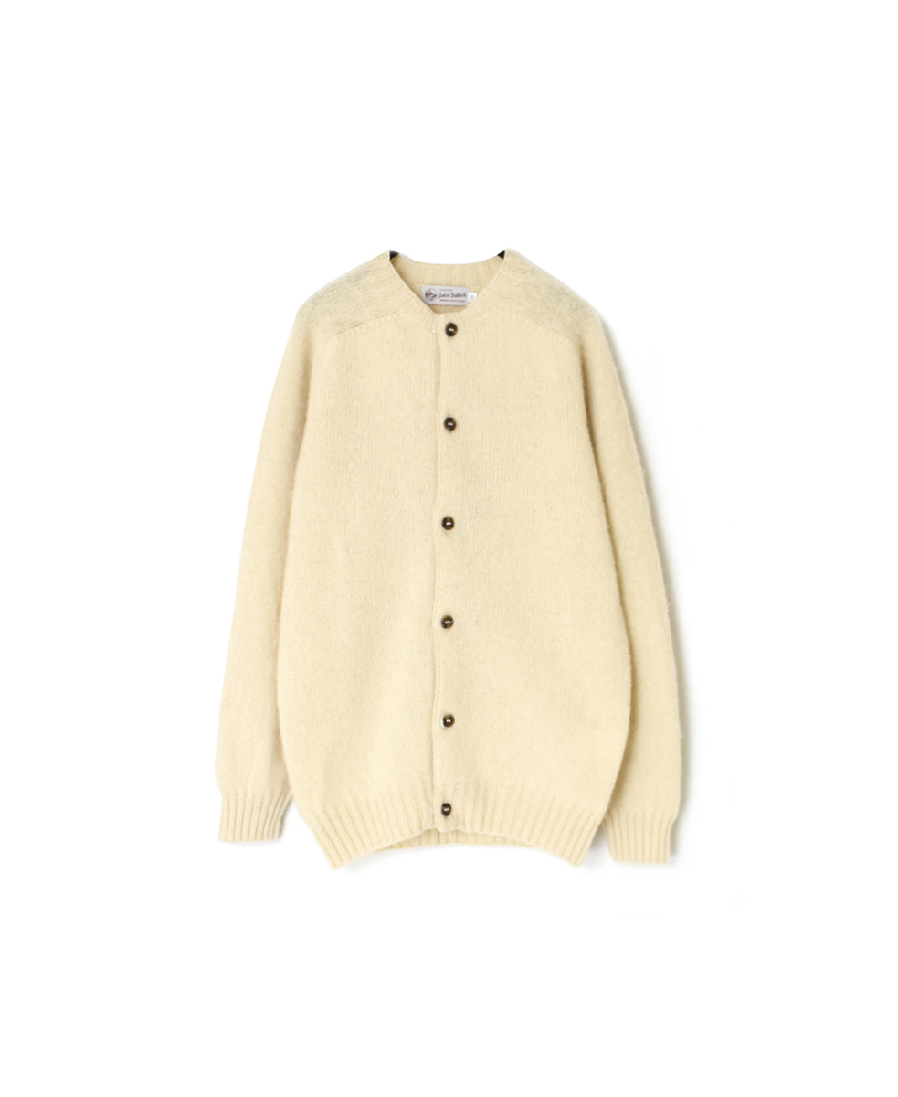 ●NJT2351 (ニット) SHETLAND WOOL PLAIN HEAVY BRUSH SEAM FREE CREW NECK SADDLE SHOULDER CARDIGAN