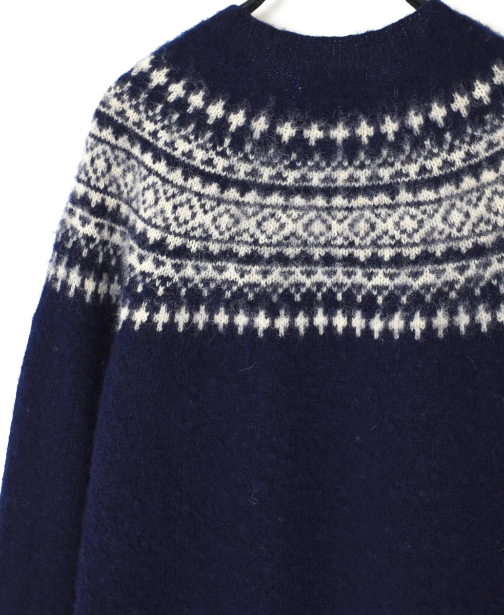 NJT1661(ニット) SHETLAND WOOL NORDIC HEAVY BRUSH CREW-NECK PULLOVER