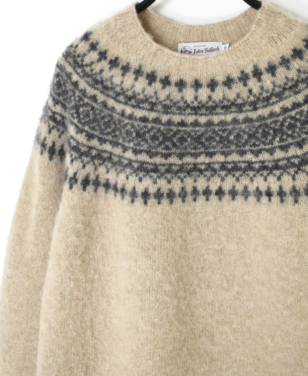 NJT1661(ニット) SHETLAND WOOL NORDIC HEAVY BRUSH CREW-NECK PULLOVER