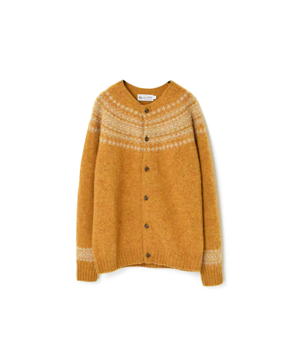 ●NJT1761 (ニット) SHETLAND WOOL NORDIC HEAVY BRUSH CREW NECK CARDIGAN