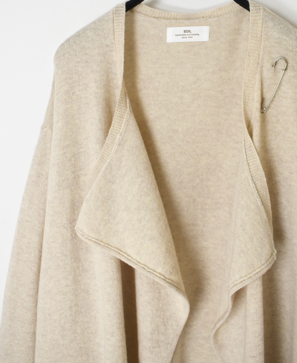 GNSL23821(カーディガン) 12GG 1PLY PLAIN STITCH WOOL/NYLON CARDIGAN