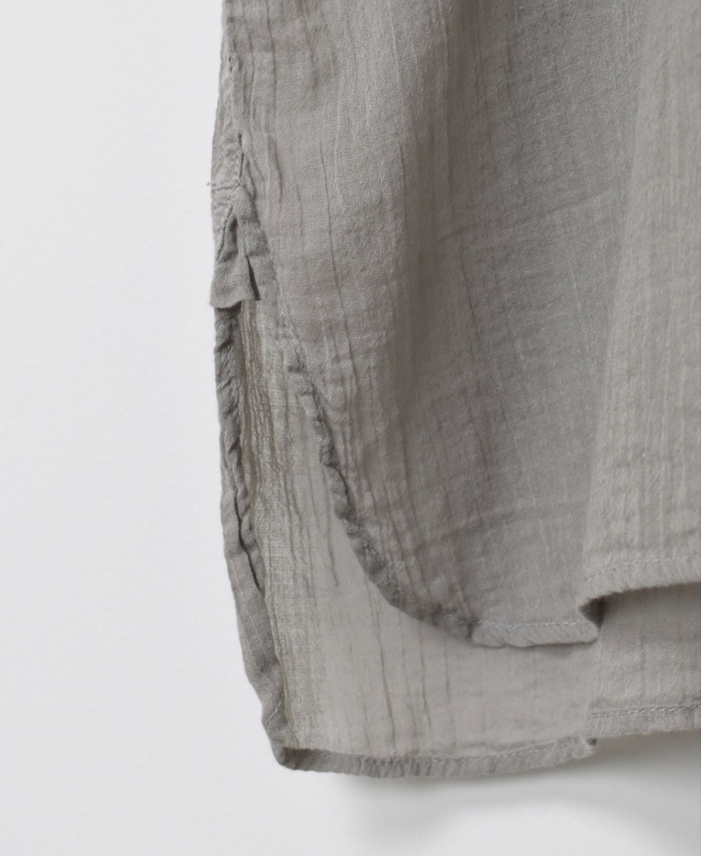 INAM1902GD (ロングシャツ) SINGLE GAUZE OVERDYED UTILITY BANDED COLLAR LONG SHIRTS