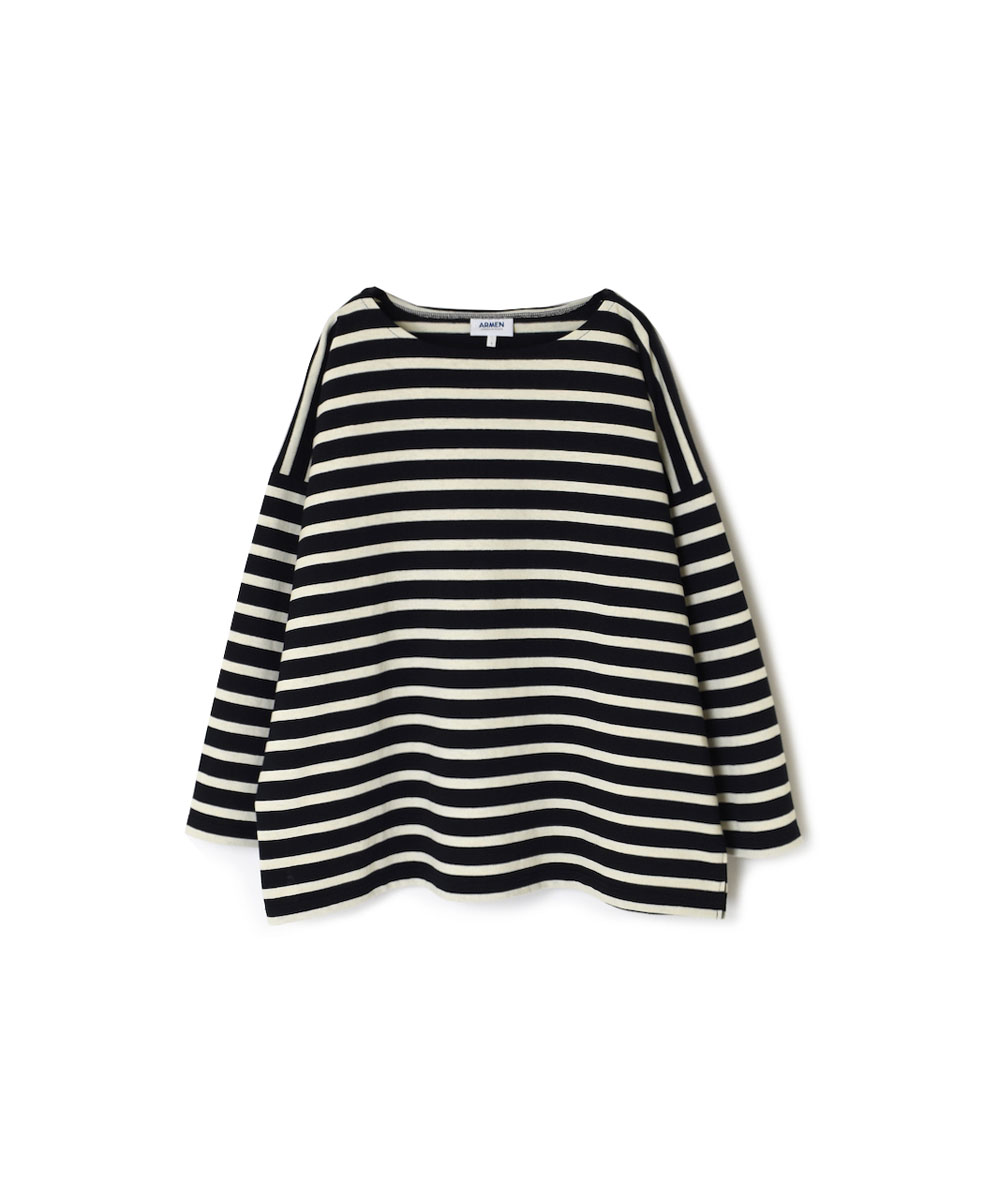 NLA2351 (カットソー) REGULAR STRIPE OVER SIZE L/SL BOAT-NECK BASQUE SHIRT