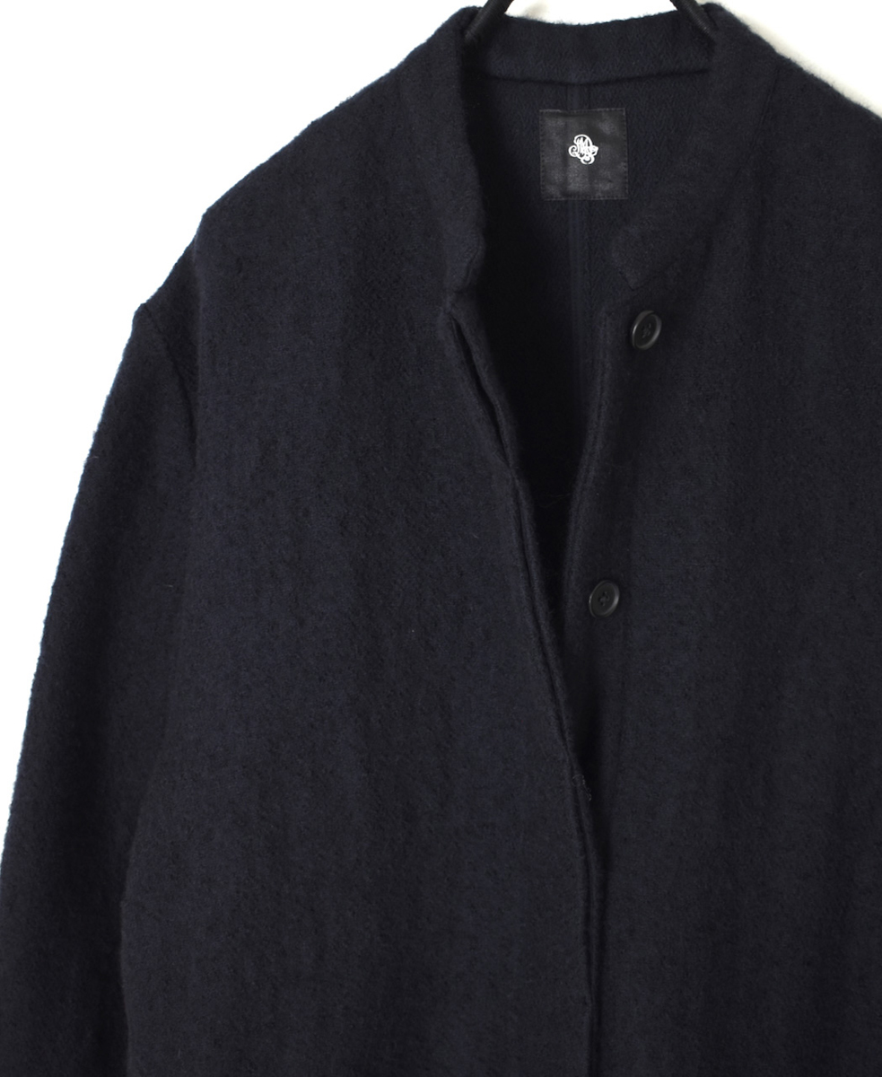 ⚫︎NMDS24552(コート) WOOL COTTON SMALL HERRINGBONE STAND COLLAR FLY FRONT COAT