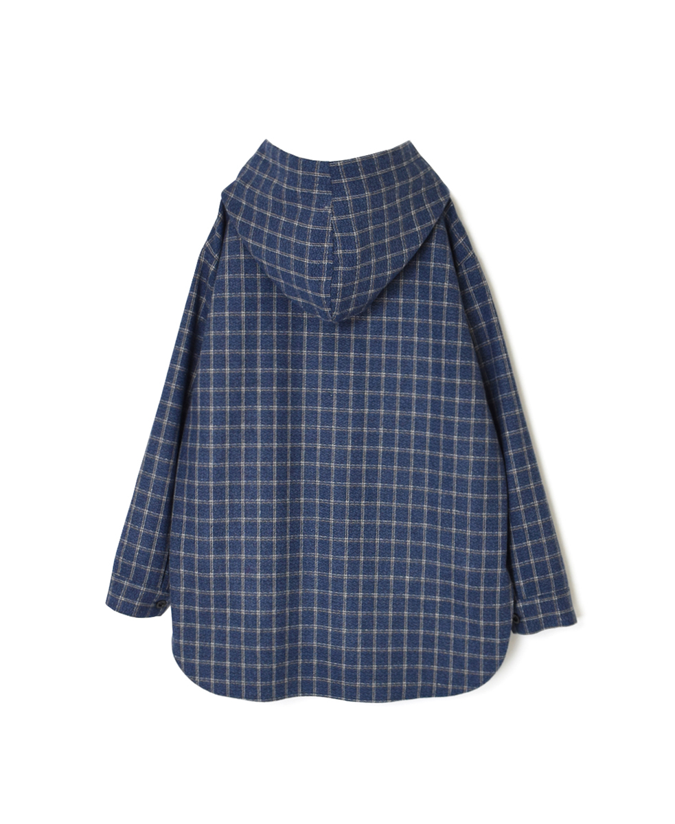 NHT2453WC(プルオーバー) MIX WOOL CHECK HOODED PULLOVER SHIRT