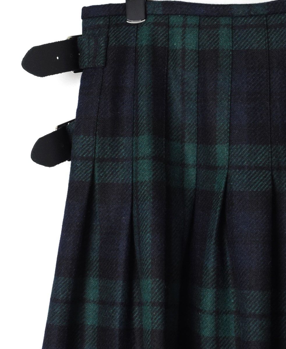 オニールオブダブリン ヘビーツイード プリーツキルトスカート NOD1173 NOD1173 (スカート) LOW WAIST PLEATS WRAP SKIRT LENGTH 80cm