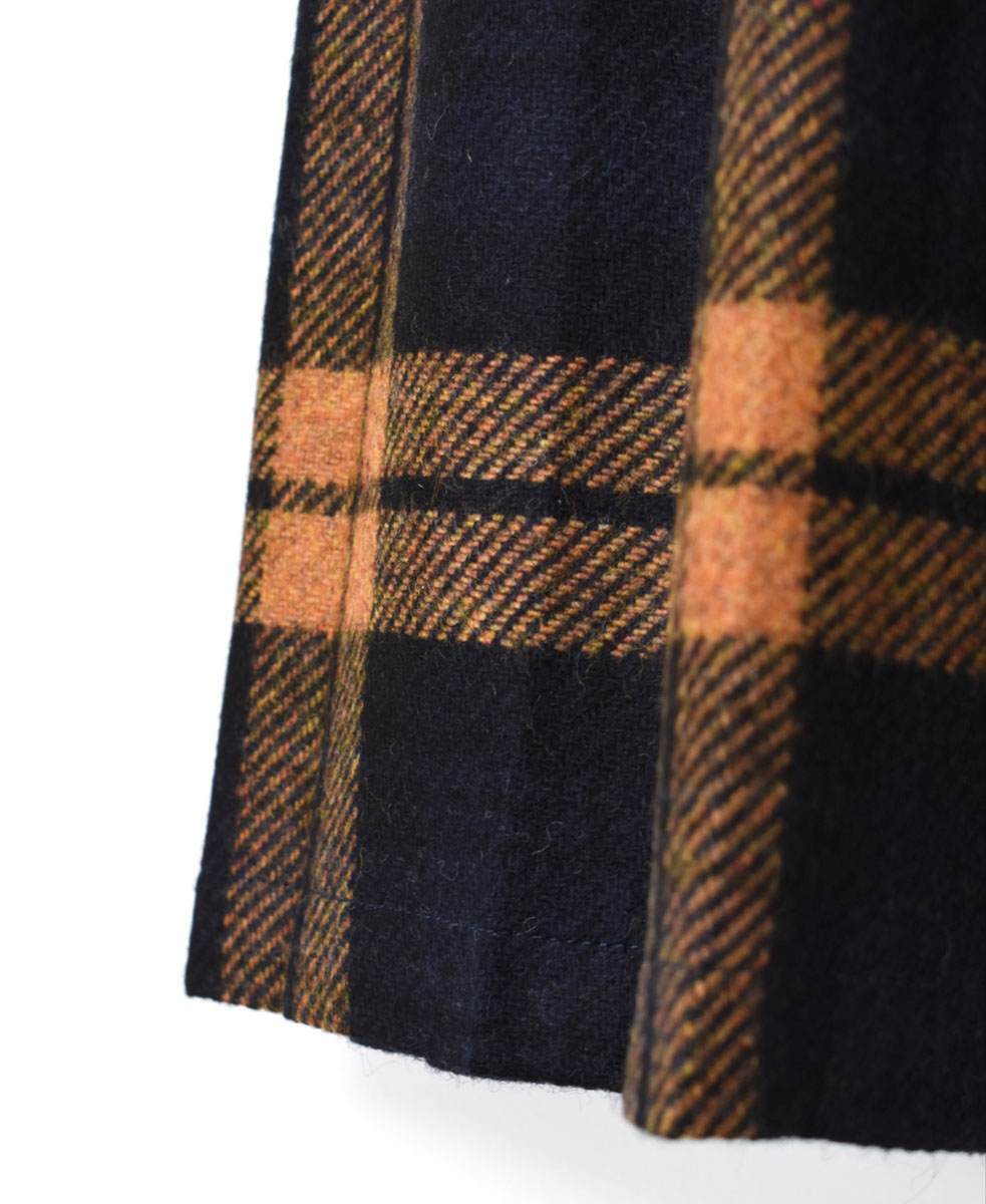 NOD1173 (スカート) HEAVY TWEED LOW WAIST PLEATS WRAP SKIRT LENGTH 80cm (WITH PIN)