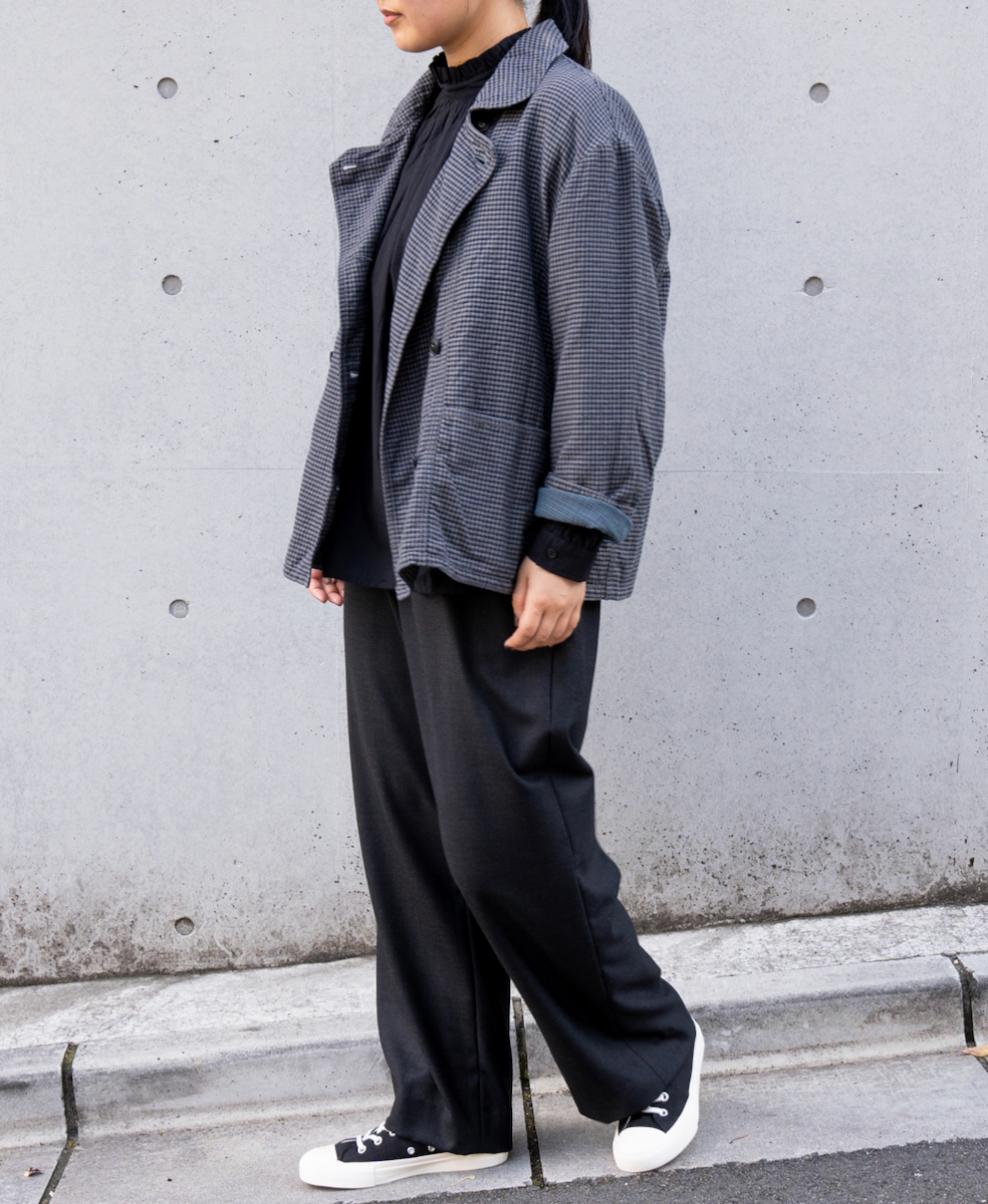 ISNAM2462(ジャケット) 60s COTTON DOUBLE FACE CHECK ROUND