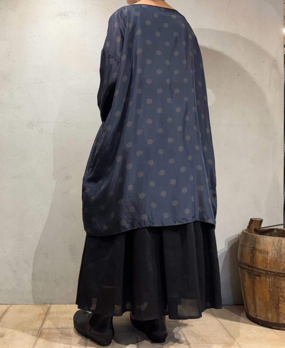 NMDS22564 (スカート) HANDWOVEN COTTON SILK RAJASTHAN TUCK GATHERED SKIRT WITH LINING