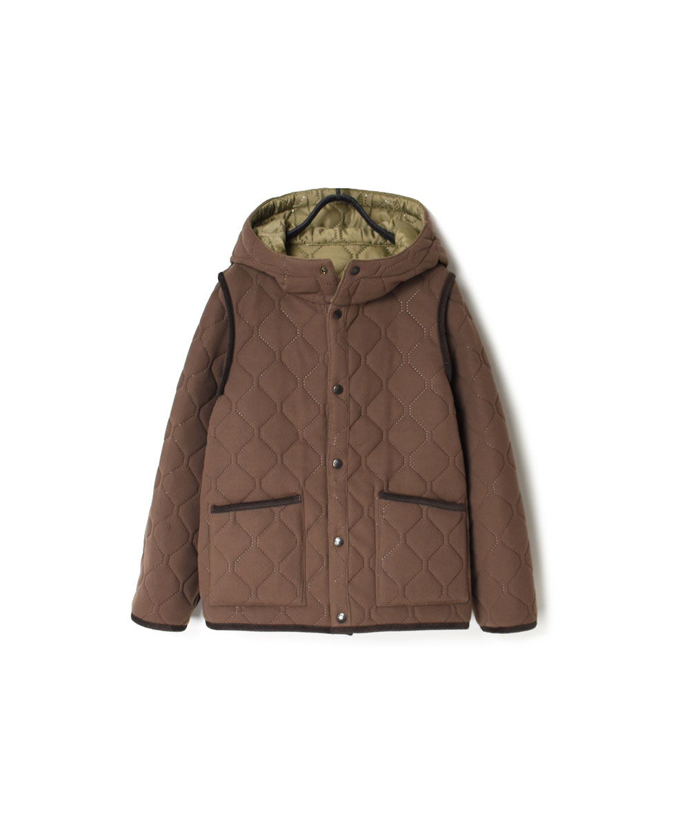 NAM1752 (ジャケット) POLYxFLEECE HEAT QUILT REVERSIBLE HIGH COLLAR HOODED JACKET