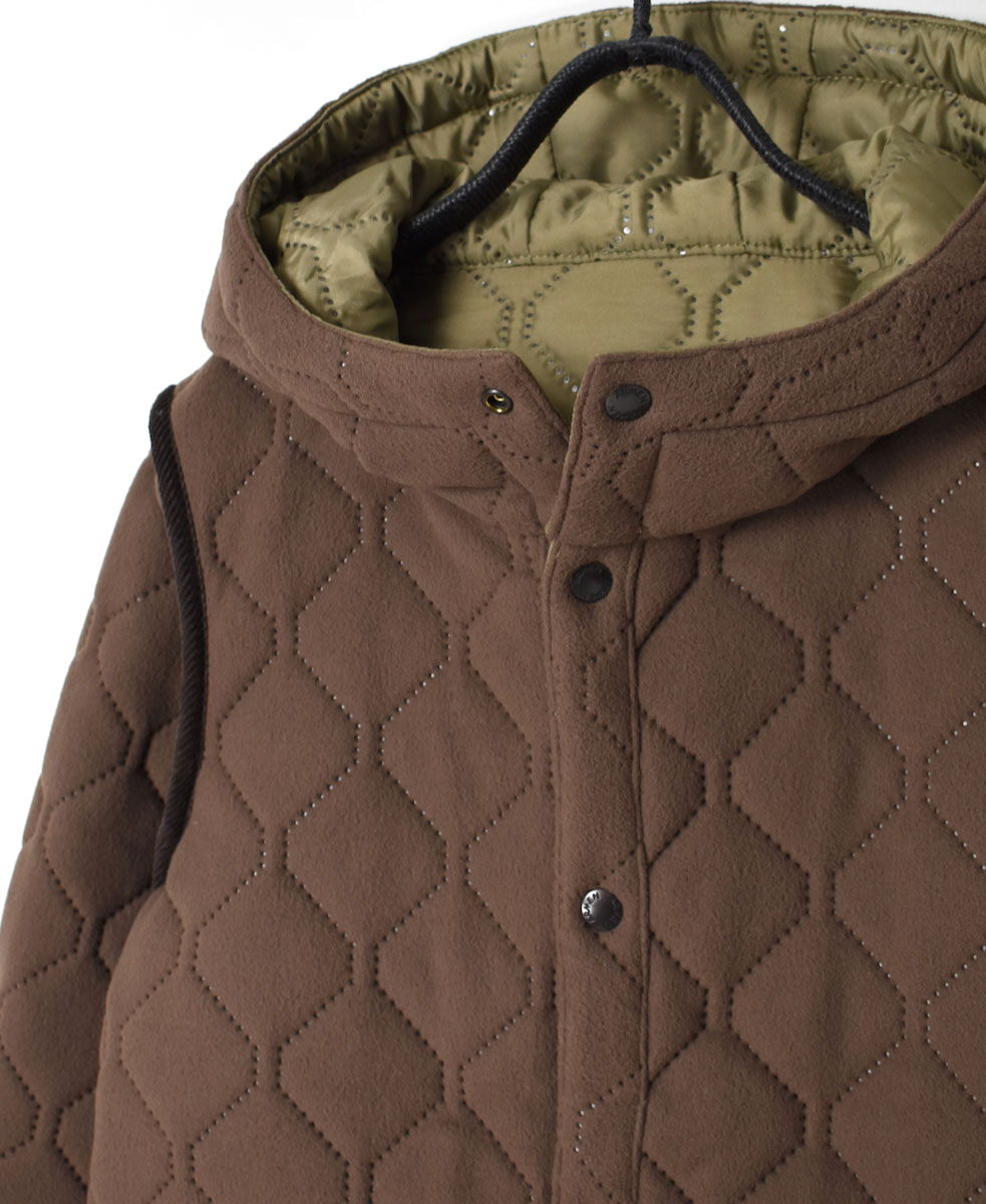 NAM1752 (ジャケット) POLYxFLEECE HEAT QUILT REVERSIBLE HIGH COLLAR HOODED JACKET