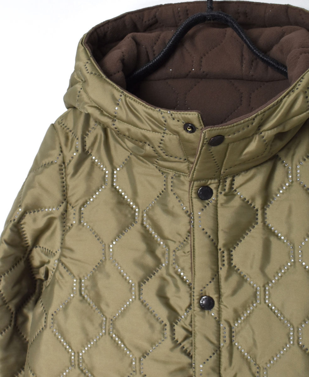 NAM1752 (ジャケット) POLYxFLEECE HEAT QUILT REVERSIBLE HIGH COLLAR HOODED JACKET