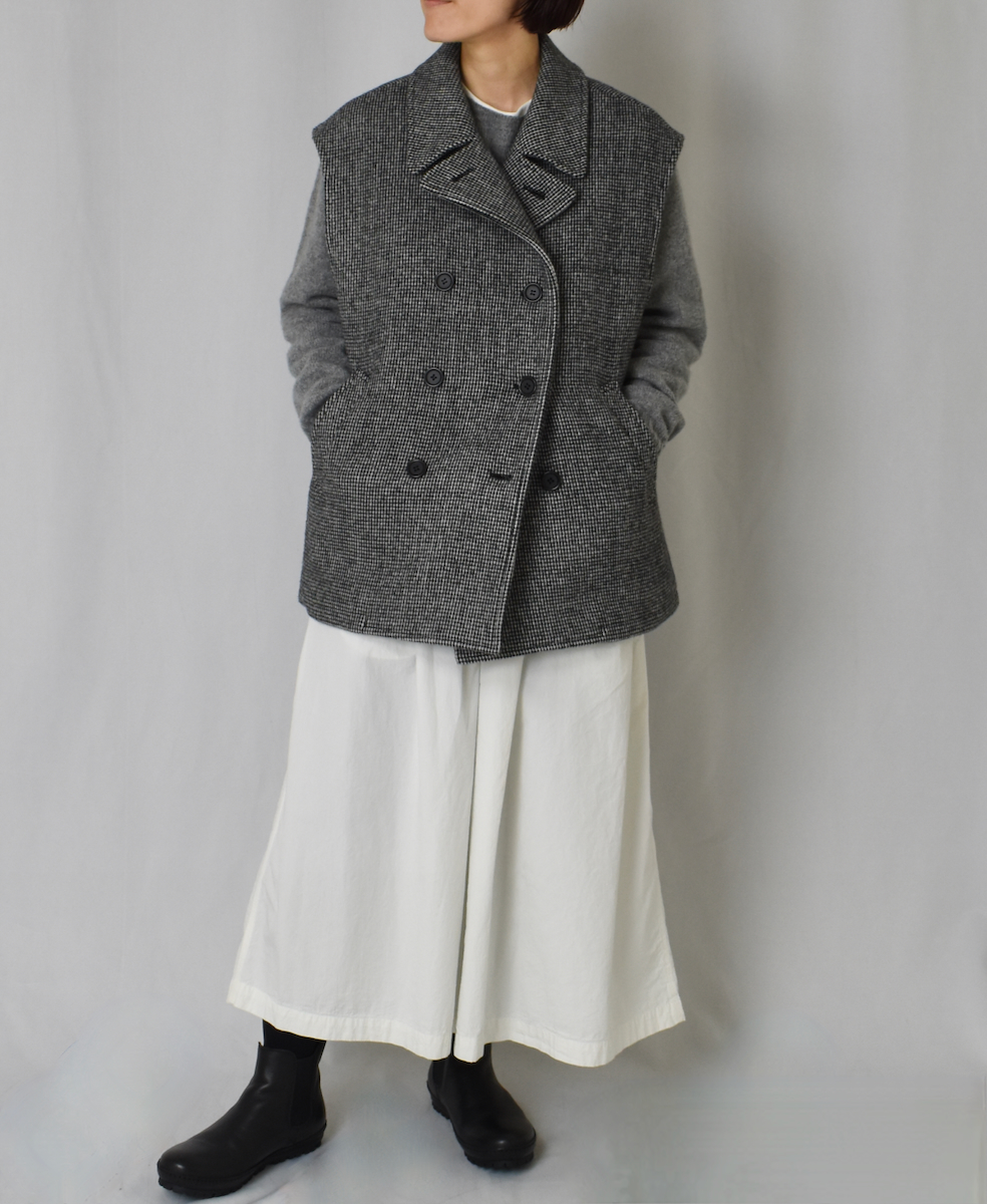 PNAM2461S(ベスト) MELTON DOUBLE BRESTED VEST WITH LINING
