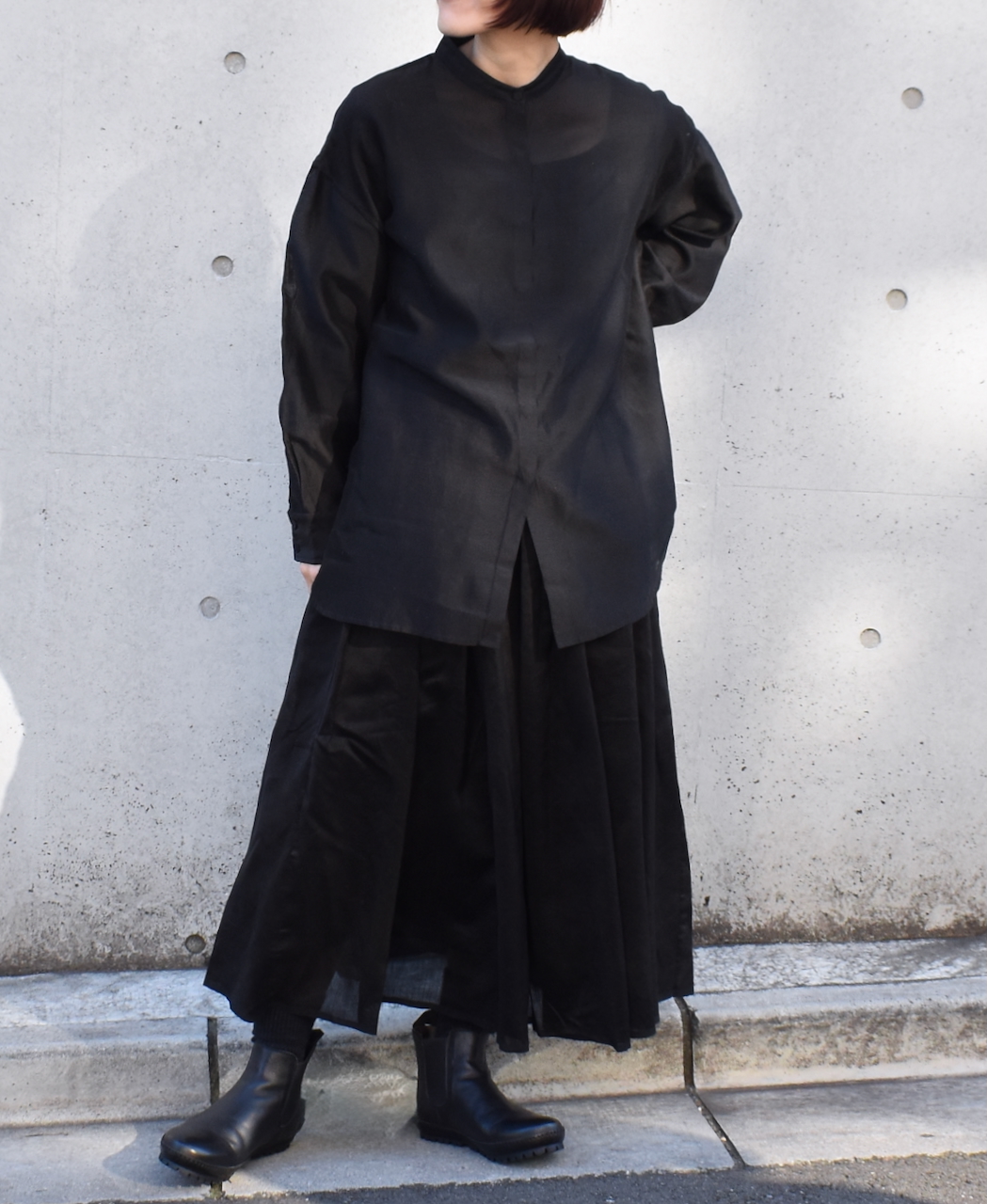 NMDS22564 (スカート) HANDWOVEN COTTON SILK RAJASTHAN TUCK GATHERED SKIRT WITH LINING