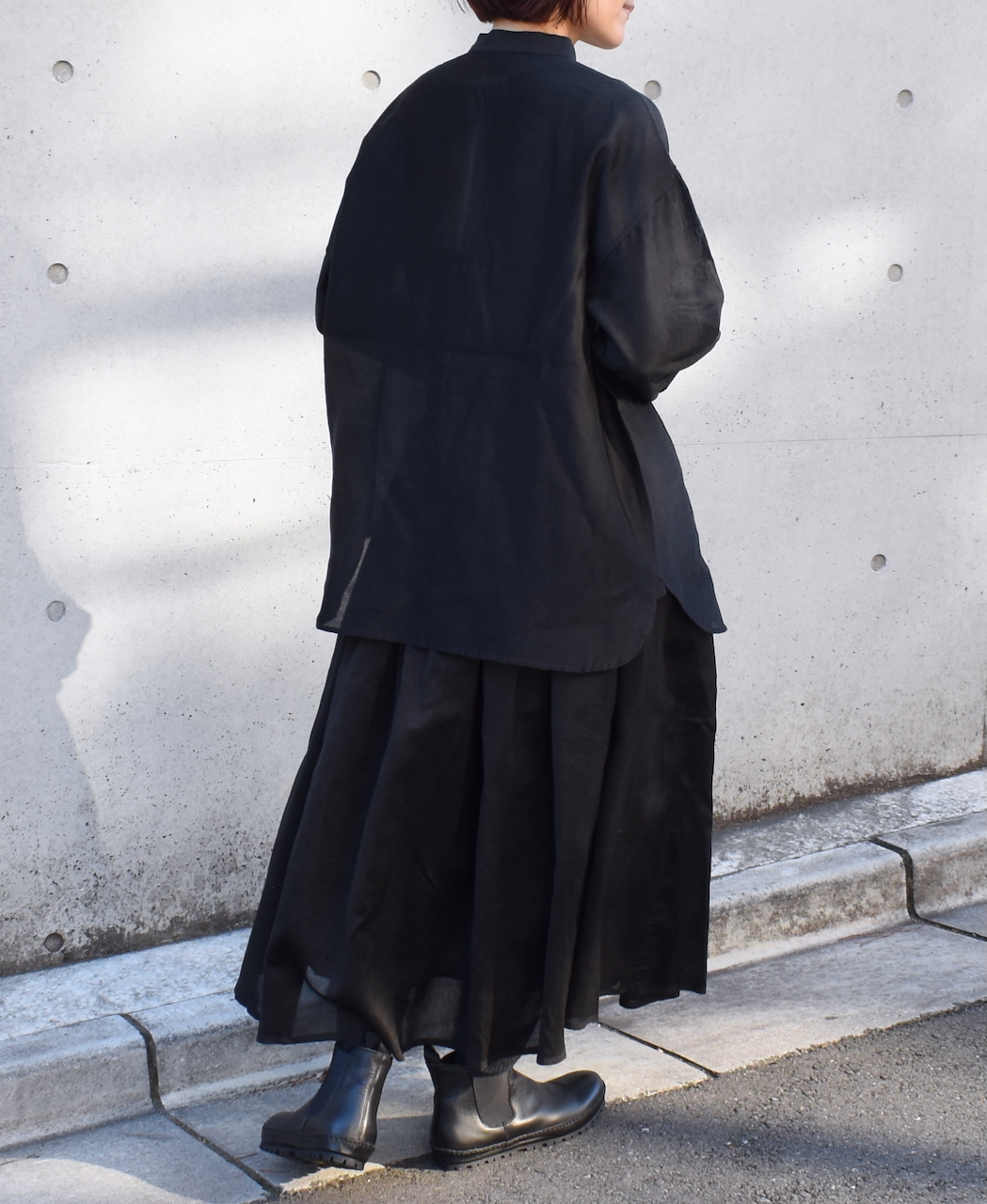 NMDS22564 (スカート) HANDWOVEN COTTON SILK RAJASTHAN TUCK GATHERED SKIRT WITH LINING