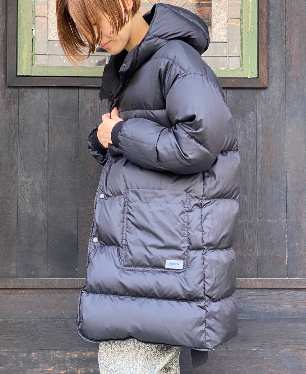 NAM2463 (コート) POLY×COTTON REVERSIBLE DOWN SNAP FRONT HOODED MIDI COAT