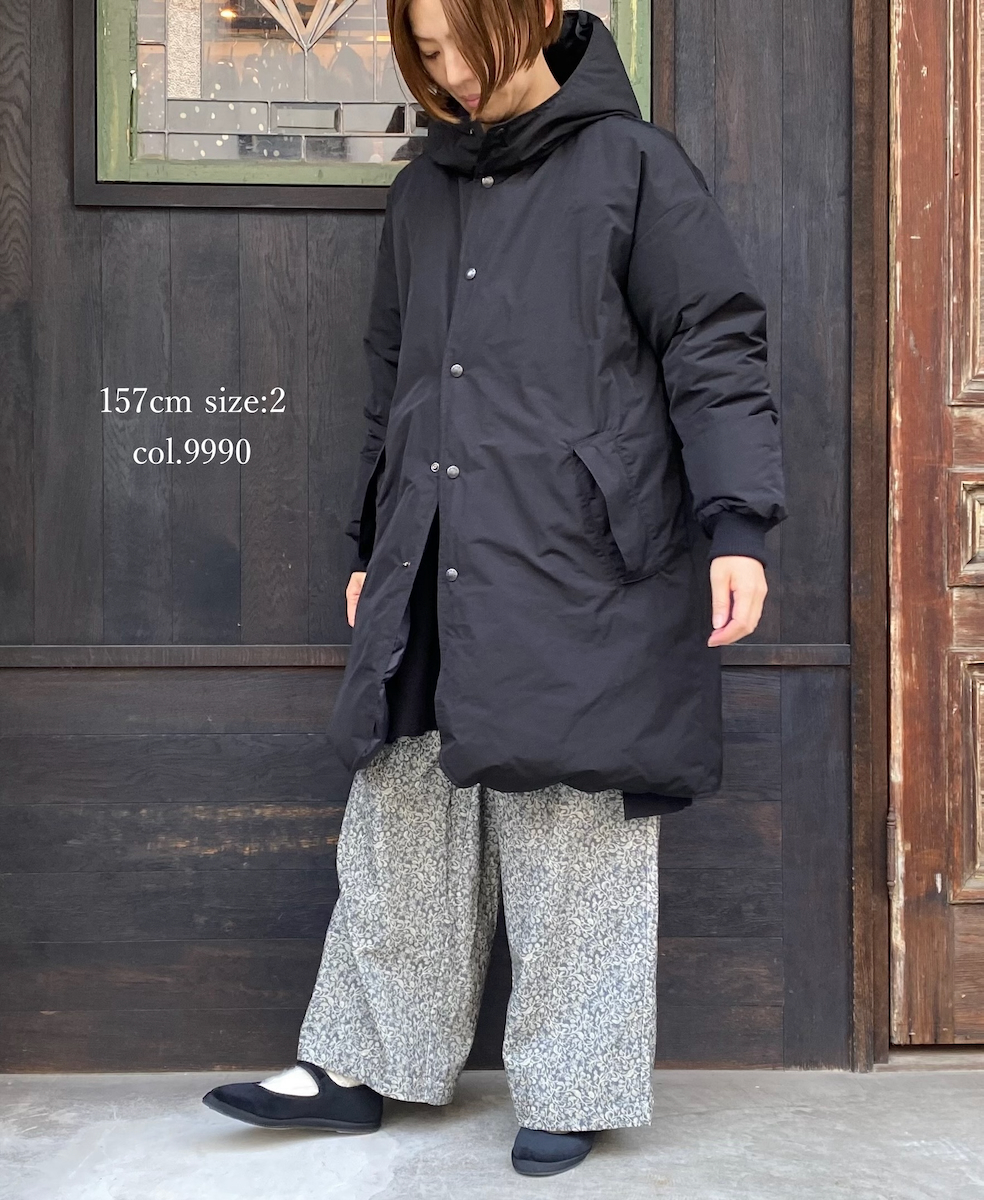 NAM2463 (コート) POLY×COTTON REVERSIBLE DOWN SNAP FRONT HOODED MIDI COAT