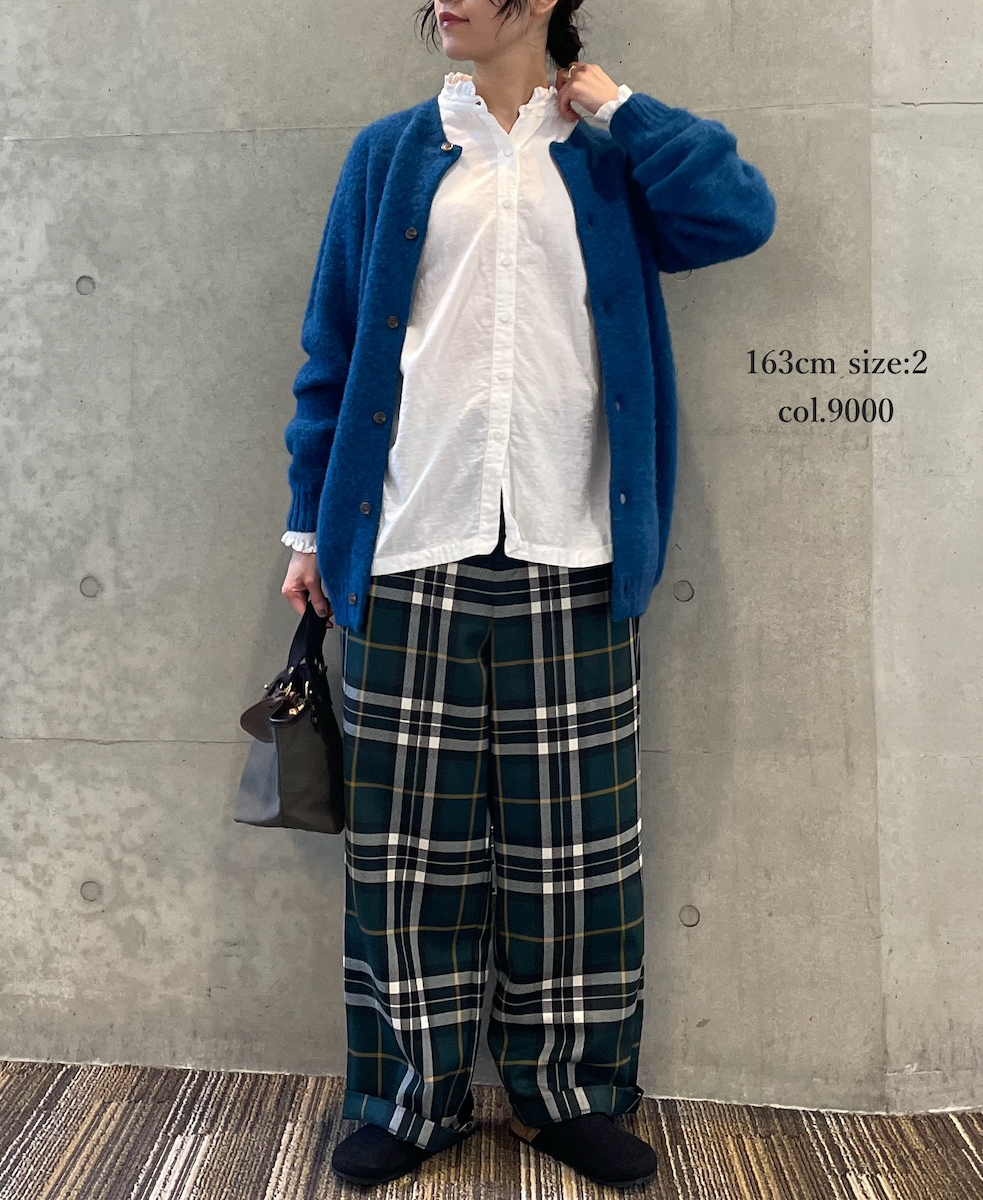 INMDS24702W(シャツ) TWILL COTTON KHADI PLAIN(WASH) FRILL COLLAR SHIRT WITH MINI PINTUCK