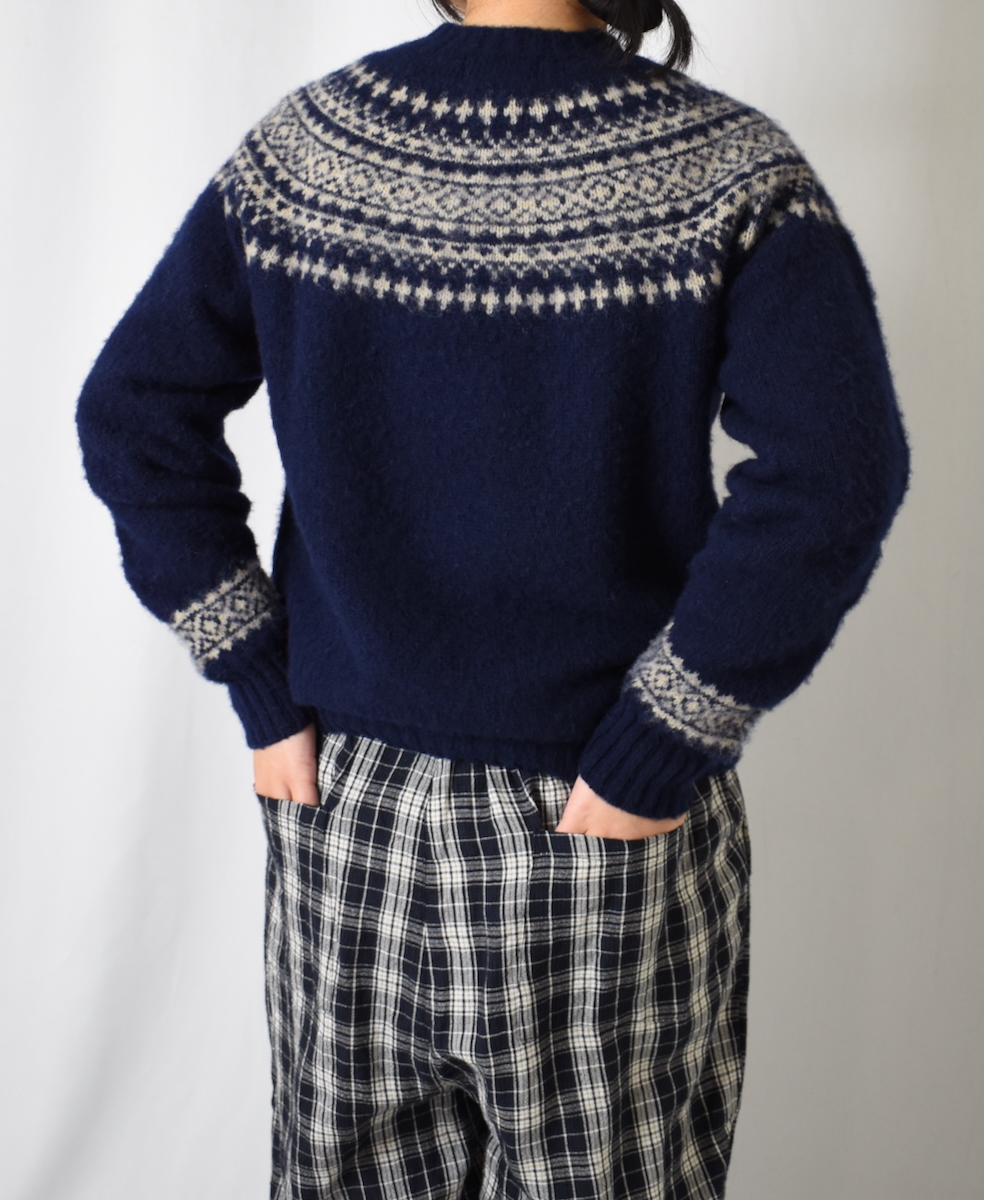 NJT1661(ニット) SHETLAND WOOL NORDIC HEAVY BRUSH CREW-NECK PULLOVER