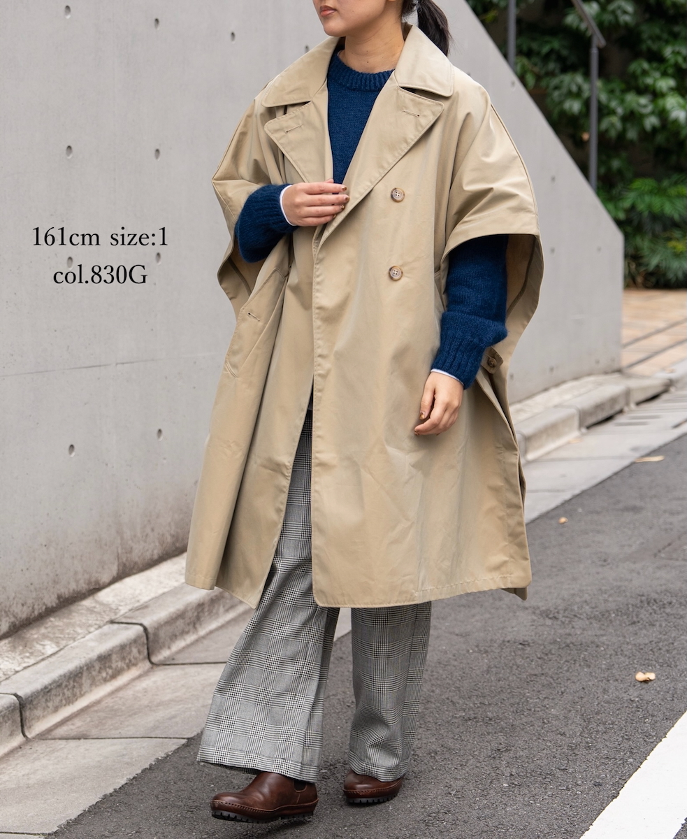 NMPA2451GV(ケープ) GABARDINE COTTON DOUBLE BREASTED CAPE