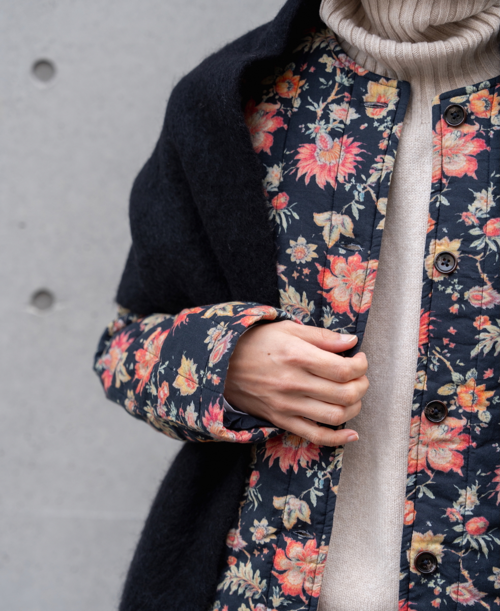 INSL24731(ジャケット) 60s CAMBRIC FLOWER PRINT NO COLLAR JACKET