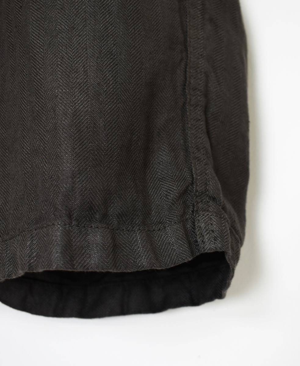 NAM1811LH (パンツ) LINEN HERRINGBONE (OVERDYE) ONE-TUCK CROPPED PANTS