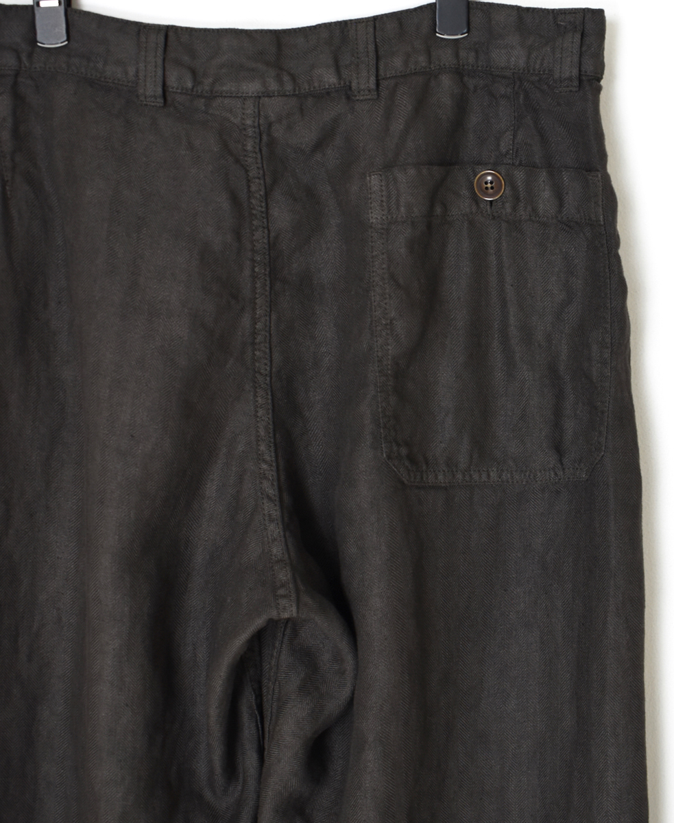 NAM1811LH (パンツ) LINEN HERRINGBONE (OVERDYE) ONE-TUCK CROPPED PANTS