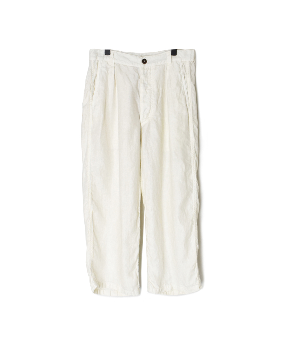 NAM1811LH (パンツ) LINEN HERRINGBONE (OVERDYE) ONE-TUCK CROPPED PANTS