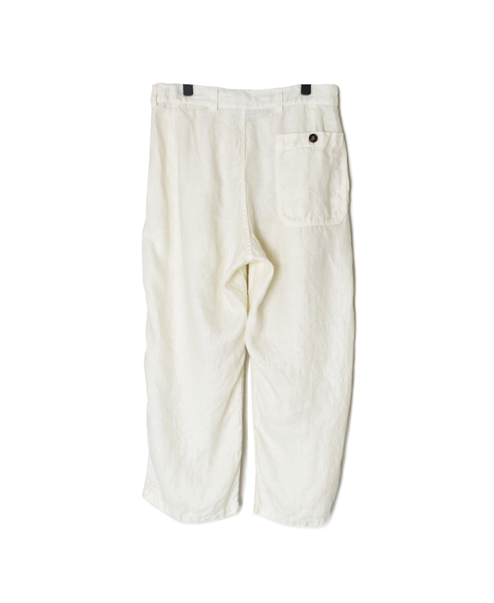 NAM1811LH (パンツ) LINEN HERRINGBONE (OVERDYE) ONE-TUCK CROPPED PANTS