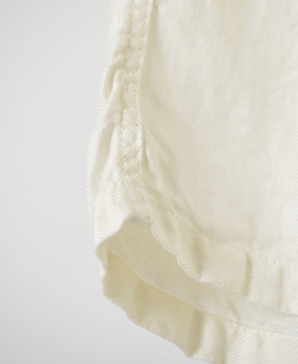 NAM1811LH (パンツ) LINEN HERRINGBONE (OVERDYE) ONE-TUCK CROPPED PANTS