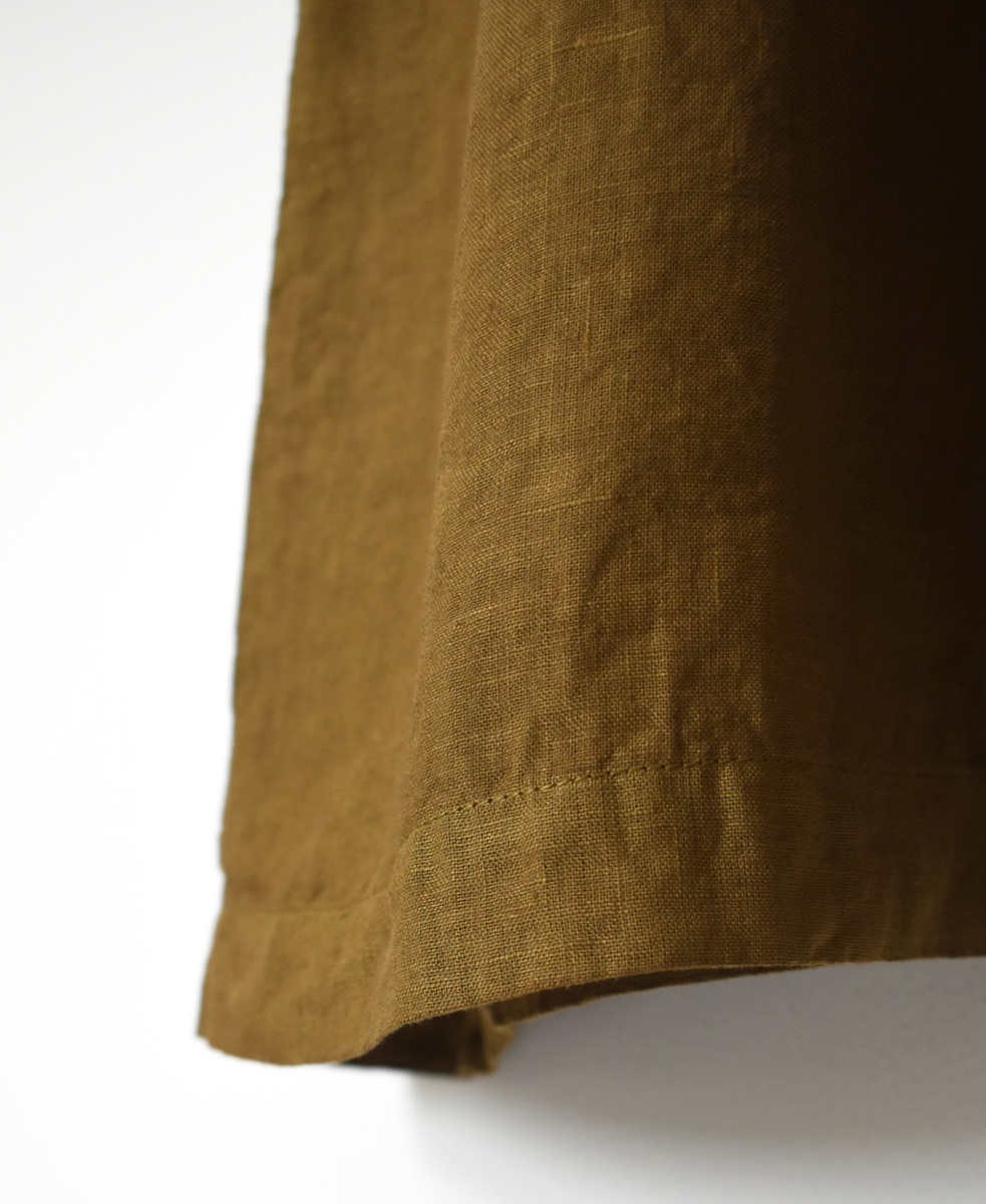 ●NAM1632LP (ワンピース) LINEN PLAIN (OVERDYE) BOAT NECK S/SL ONE-PIECE