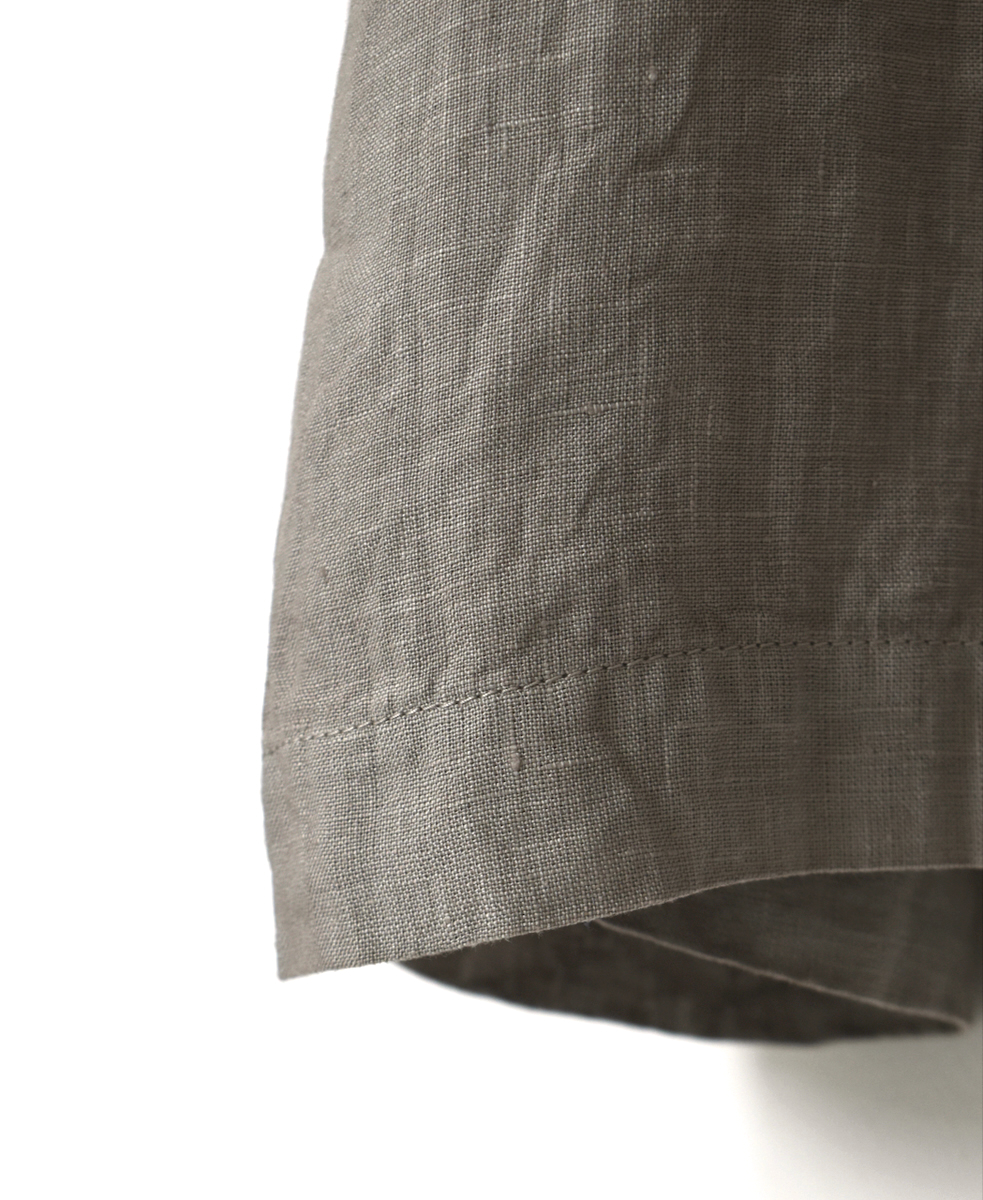 ●NAM1632LP (ワンピース) LINEN PLAIN (OVERDYE) BOAT NECK S/SL ONE-PIECE