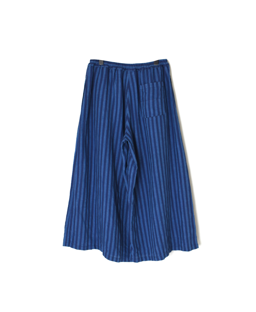 NAM2411LSW(キュロットスカート) LINEN STRIPE(WASH) WRAP CULOTTES WITH SEAM POCKET