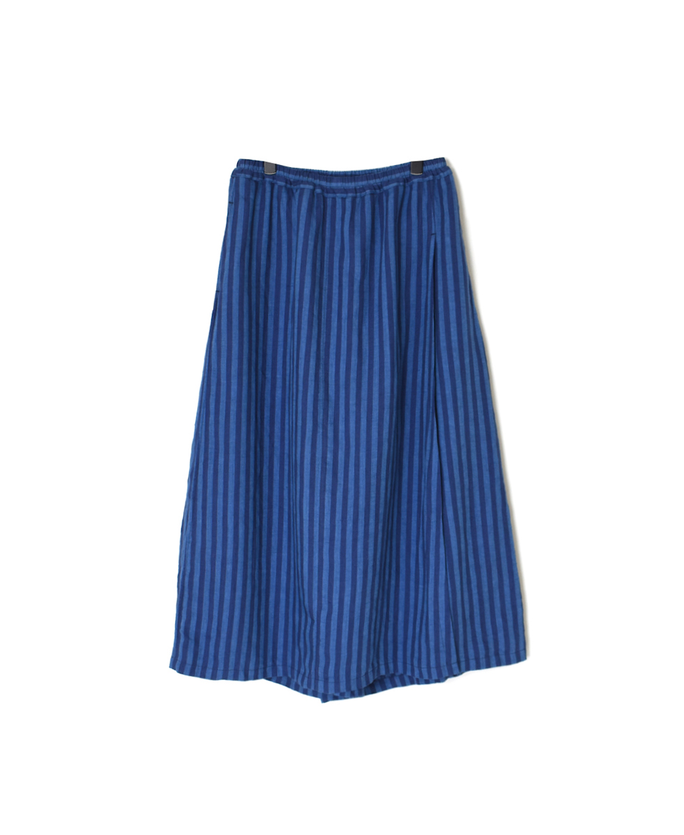 NAM2411LSW(キュロットスカート) LINEN STRIPE(WASH) WRAP CULOTTES WITH SEAM POCKET