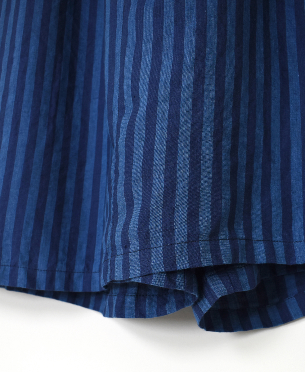 NAM2411LSW(キュロットスカート) LINEN STRIPE(WASH) WRAP CULOTTES WITH SEAM POCKET
