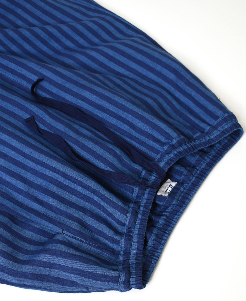 NAM2411LSW(キュロットスカート) LINEN STRIPE(WASH) WRAP CULOTTES WITH SEAM POCKET