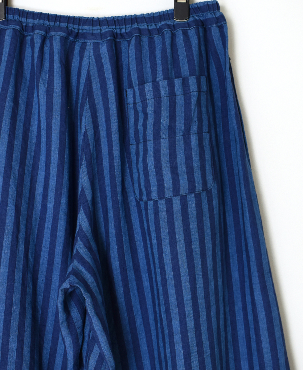 NAM2411LSW(キュロットスカート) LINEN STRIPE(WASH) WRAP CULOTTES WITH SEAM POCKET